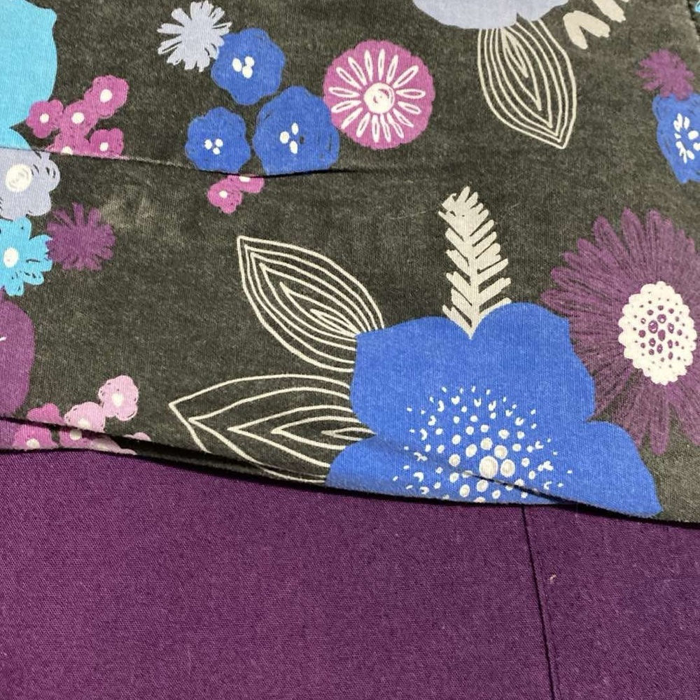 Black and Purple Floral Pattern Fabric